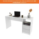 Ver imagem 6 de Escrivaninha Mesa para Escritório 2 Gavetas 1 Nicho Detalhe Ripado Me4174 Tecnomobili Branco