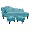 Ver imagem 1 de Divã Recamier Namoradeira C/Capitonê+ 02 Puffs-Ecotec Decor