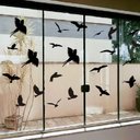 Ver imagem 1 de Adesivo Pássaros Gaivotas Sortidos 20 Unidades Pássaro Vidro:preto