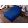 Lençol Casal Luva com Elástico Veste Colchão + Box Conjugado Malha Gel Spandex 1pç Azul Royal - 2