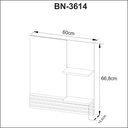 Ver imagem 3 de Espelheira Suspensa para Banheiro 60cm com 2 Prateleiras Bn3614 Amêndoa/mármore Branco