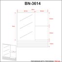 Ver imagem 4 de Espelheira Suspensa para Banheiro 60cm com 2 Prateleiras Bn3614 Amêndoa/mármore Branco