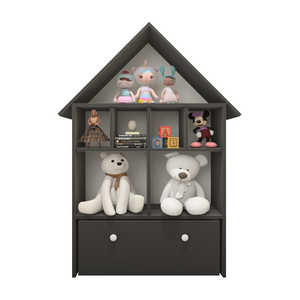 Casinha Organizadora de Brinquedos Infantil 100% Mdf Plancasa Preto Tx