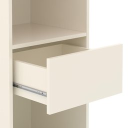 Estação de Trabalho 4 Lugares Office Smart 4 Mesas 2 Armários 1 Aparador - Off White e Cedro Off - 3