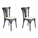 Ver imagem 1 de Kit 2 Cadeiras Paris Luxo Sala de Jantar Estrutura Aço Design Moderno Conforto - Preta/Branca