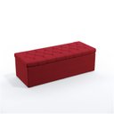 Ver imagem 3 de Kit Cabeceira Decorativa Para Cama Box Pollux e Calçadeira Sagitarius 160 Para Cama Queen Sued Verme