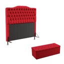 Ver imagem 1 de Kit Cabeceira Decorativa Para Cama Box Pollux e Calçadeira Sagitarius 160 Para Cama Queen Sued Verme