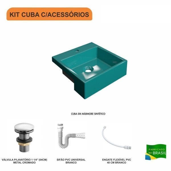 Kit Cuba XQ355 com Válvula Click 1 1/2" com Sifão PVC e Flexível Compace - 3