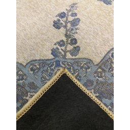 Tapete Sala Tabriz Bege Azul 100X150 Cm Clássico Tipo Belga - 3