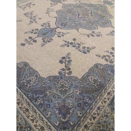Tapete Sala Tabriz Bege Azul 100X150 Cm Clássico Tipo Belga - 4
