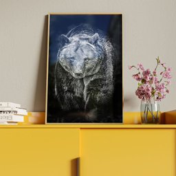Quadro Decorativo Tela Canvas Animais Amigo Urso Com Moldura e Vidro Dourada - 180x100 cm - 4