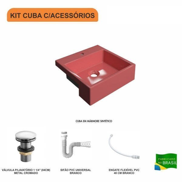 Kit Cuba XQ355 com Válvula Click 1 1/2" com Sifão PVC e Flexível Compace - 3