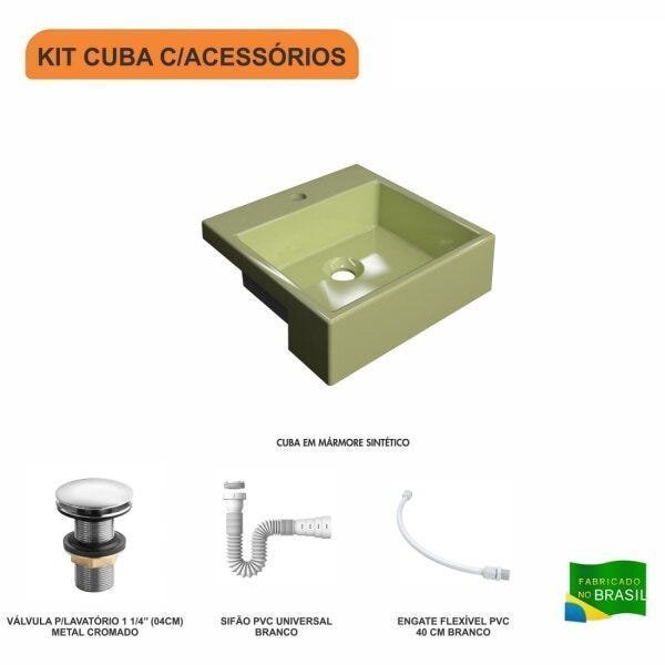 Kit Cuba XQ355 com Válvula Click 1 1/2" com Sifão PVC e Flexível Compace - 3