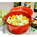 Ver imagem 4 de Kit 03 Vasilhas Bacias Livre de Bpa com Tampa Vermelho