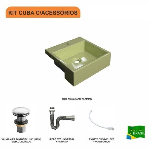 Kit Cuba XQ355 com Válvula Click 1 1/2" com Sifão Cromado e Flexível Compace - 3
