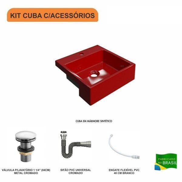 Kit Cuba XQ355 com Válvula Click 1 1/2" com Sifão Cromado e Flexível Compace - 3