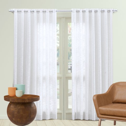 Cortina Linho Premium 290x250 Cm com Ilhós Cromado Admirare - Branca