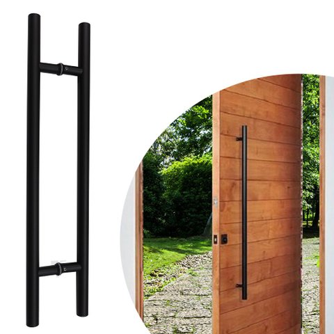 Puxador Duplo DF 907-25 - Preto - 40 cm
