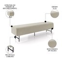 Ver imagem 3 de Puff Recamier Decorativo Pés em Ferro 160cm Dublin P02 Veludo Bege - Mpozenato