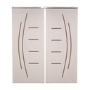 Ver imagem 2 de Porta Dupla Branco Prime Frisada Kit Alumínio F08 - Smile - 210x180