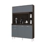 Kit Cozinha Lantana 120cm 5 Portas Chocolate/ Cinza Platinum - 1
