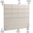 Ver imagem 7 de Kit Cabeceira Cama Box Casal 140cm com Calçadeira Roma W01 Linho Cru - Lyam