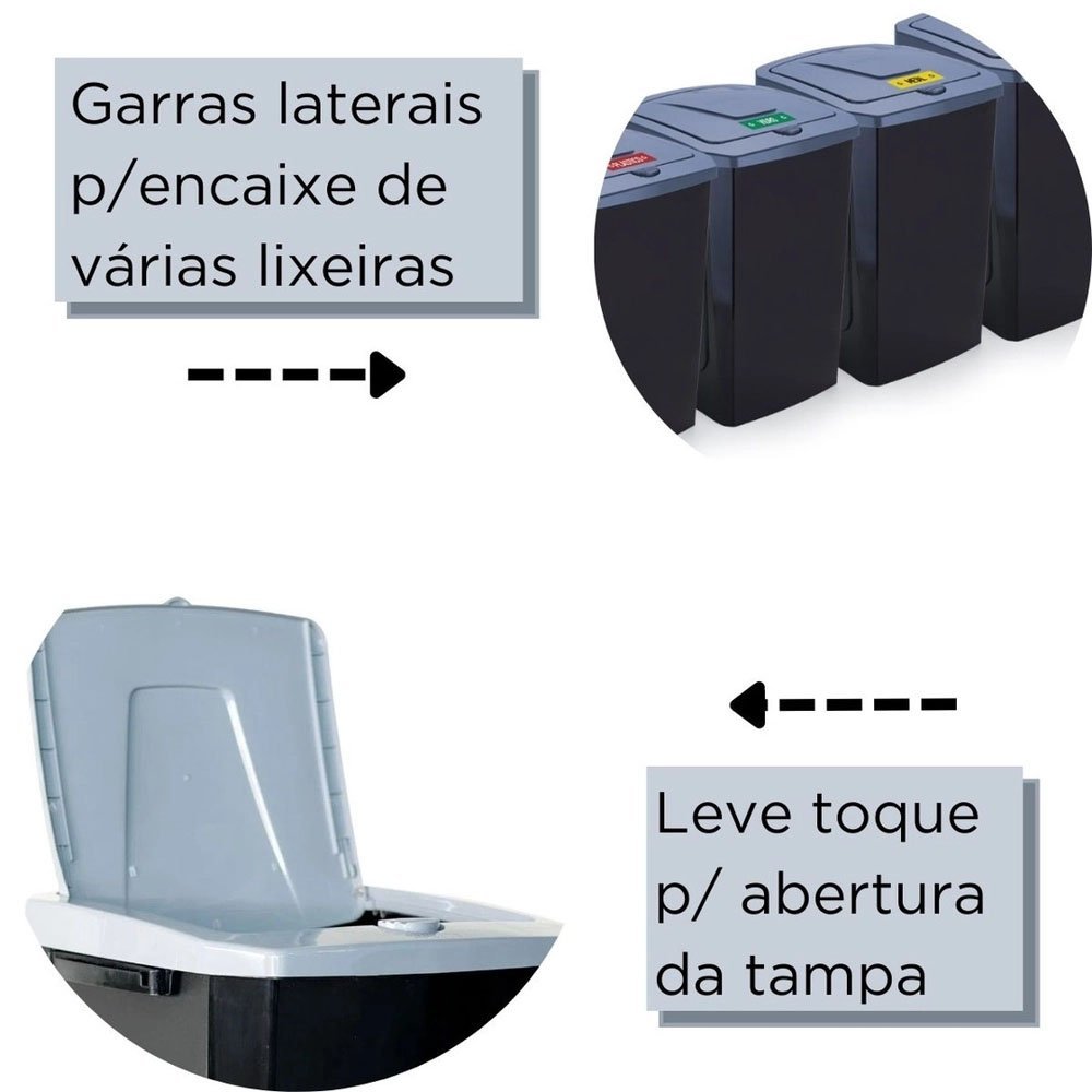 Kit 2 Lixeiras Seletivas Ecofácil 30L - Arthi - 3