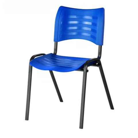 Cadeira Fixa 04 Pés Plástica (polipropileno) - Cor Azul - Mrplast - Pmd - 31232