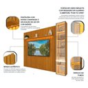 Ver imagem 5 de Painel Ripado para TV até 84 Polegadas com LED 100% MDF 266,8cmx217cm 1 Porta com Espelho Nobre Clean Luminare