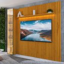 Ver imagem 7 de Painel Ripado para TV até 84 Polegadas com LED 100% MDF 266,8cmx217cm 1 Porta com Espelho Nobre Clean Luminare
