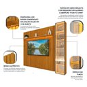 Ver imagem 5 de Painel Ripado para TV até 84 Polegadas com LED 100% MDF 266,8CMX217CM 1 Porta com Espelho Nobre Clean Luminare