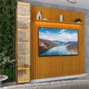 Ver imagem 6 de Painel Ripado para TV até 84 Polegadas com LED 100% MDF 266,8cmx217cm 1 Porta com Espelho Nobre Clean Luminare