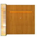 Ver imagem 2 de Painel Ripado para TV até 84 Polegadas com LED 100% MDF 266,8CMX217CM 1 Porta com Espelho Nobre Clean Luminare