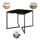 Ver imagem 5 de Mesa Jantar Industrial Quadrada Preta 90cm Base V Ferro Preto com 4 Poltronas Brancas M Marrom