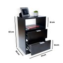 Ver imagem 2 de Mesa de Cabeceira Preta 2 Gavetas e 1 Nicho Mesinha para Quarto Lateral da Cama Estilo Cômoda com Pu