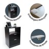 Mesa de Cabeceira Preta 2 Gavetas e 1 Nicho Mesinha para Quarto Lateral da Cama Estilo Cômoda com Pu - 4