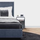 Ver imagem 5 de Mesa de Cabeceira Preta 2 Gavetas e 1 Nicho Mesinha para Quarto Lateral da Cama Estilo Cômoda com Pu