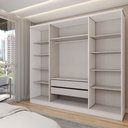 Ver imagem 6 de Guarda-roupa Casal Adam Plus 4 Portas 2 Gavetas com Espelho Branco - Panorama Móveis