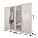 Ver imagem 5 de Guarda-roupa Casal Adam Plus 4 Portas 2 Gavetas com Espelho Branco - Panorama Móveis