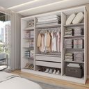 Ver imagem 3 de Guarda-roupa Casal Adam Plus 4 Portas 2 Gavetas com Espelho Branco - Panorama Móveis