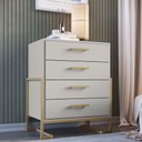 Ver imagem 1 de Comoda 4 Gavetas P1061 67 Cm Arenas Dourado Pp Milani Store