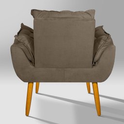 Poltrona Luxo para Recepção Sala Espera Clínica Estética:capuccino - 4