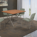 Ver imagem 5 de Kit 4 Cadeiras de Jantar Luna no Verde Oliva Metal Champanhe