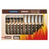 Jogo de Talheres para Churrasco em Aço Inox com Cabo Castanho Polywood 12 Peças - 3