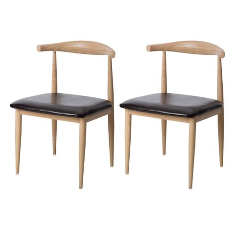 Kit 2 Cadeiras Elbow Chair Carina Anm6610f Anima Office Aço com Revestimento que Imita Madeira