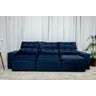 Sofá Retrátil e Reclinável com 2,50m de Largura em Tecido Suede:azul - 5