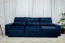 Ver imagem 5 de Sofá Retrátil e Reclinável com 2,50m de Largura em Tecido Suede:azul