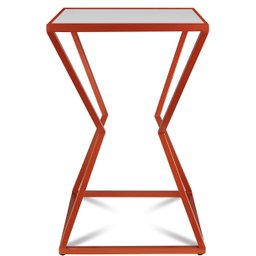 Mesa de Canto Lateral Alta Quadrada para Sala Austria - Cobre Branca - 4