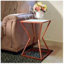 Ver imagem 2 de Mesa de Canto Lateral Alta Quadrada para Sala Austria - Cobre Branca