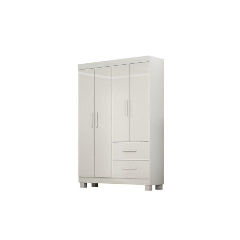 Roupeiro Kali 4 Portas 2 Gavetas Branco
